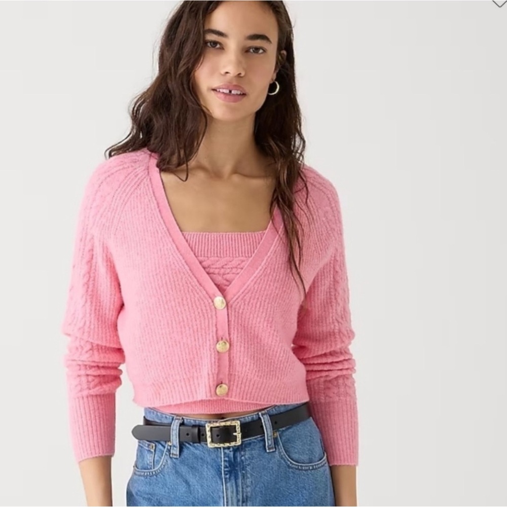 J. Crew Merino Wool Pink Sweater Set